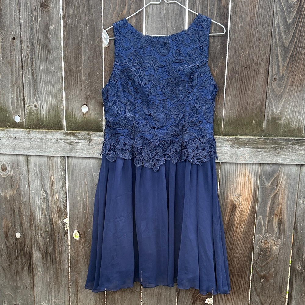 Navy Lace Dress by London Dress Company